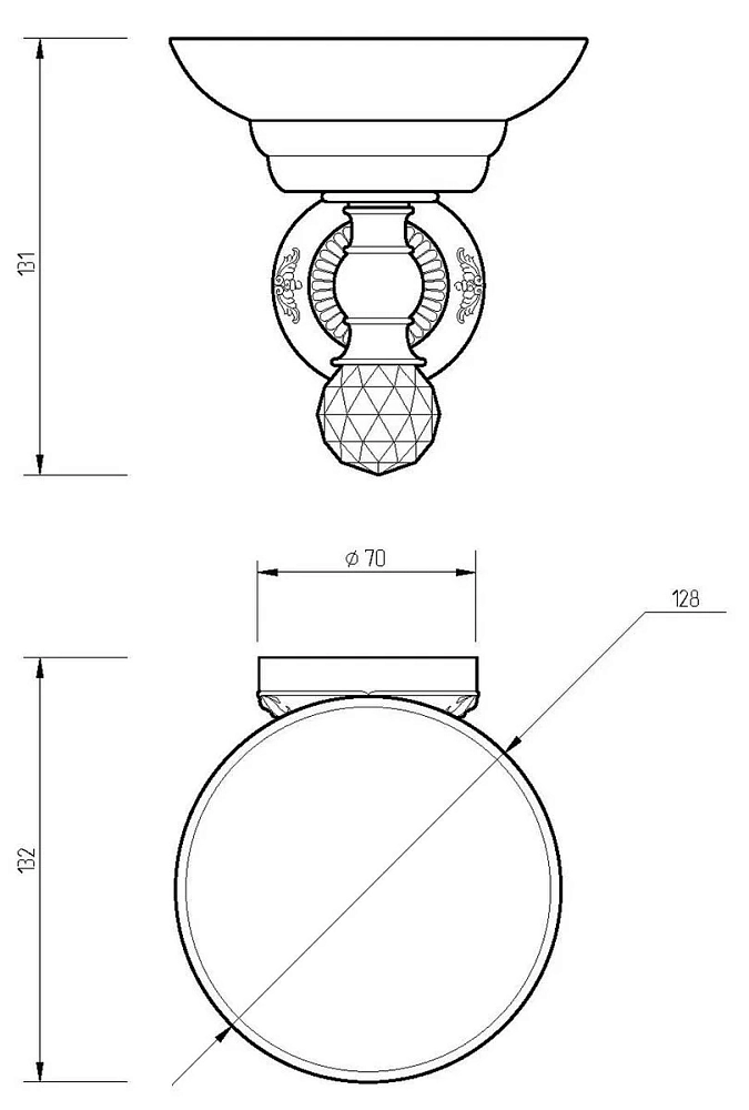 Мыльница Migliore Cristalia Swarovski 16822 золото