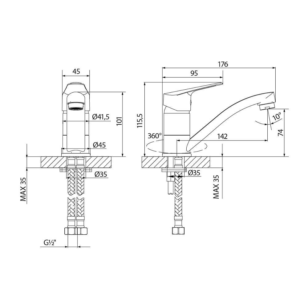 Смеситель для раковины Lemark Partner LM6507C хром