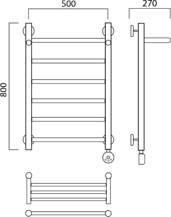 Полотенцесушитель электрический Aquanerzh Прямая 00-90A8050_R с полкой