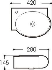 Раковина подвесная Aquatek 28x42 AQ5303-00, белый