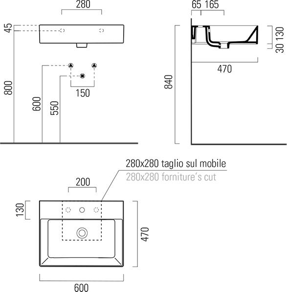 Раковина GSI Kube X 9431111, белый