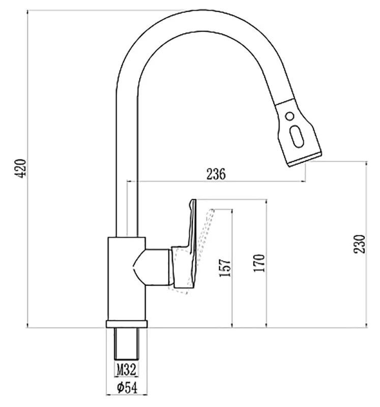 Смеситель для кухни Savol S-002801L серый