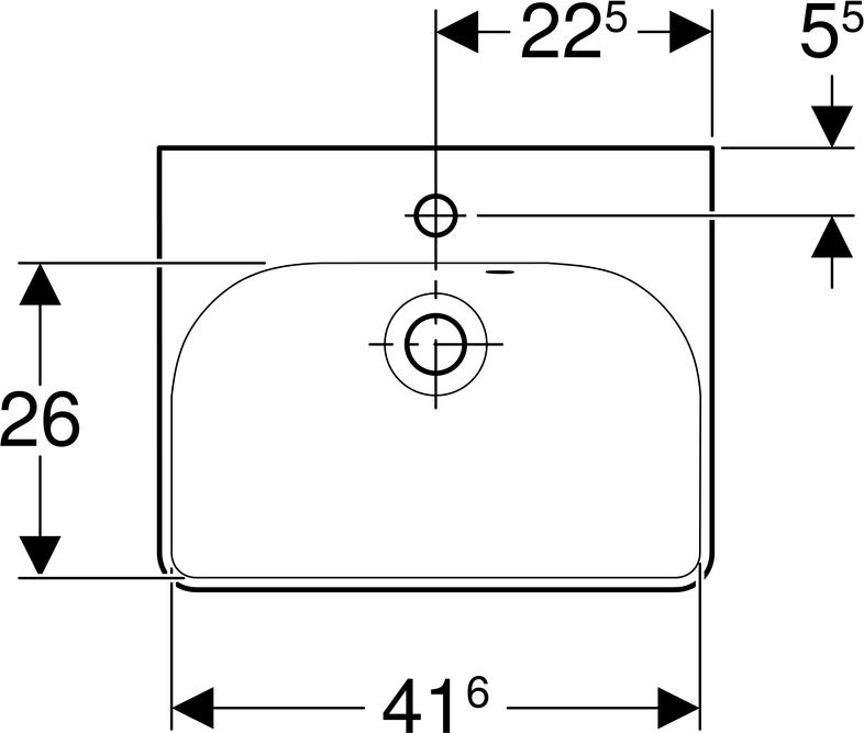 Раковина 36x45 Geberit Smyle Square 500.222.01.1, белый