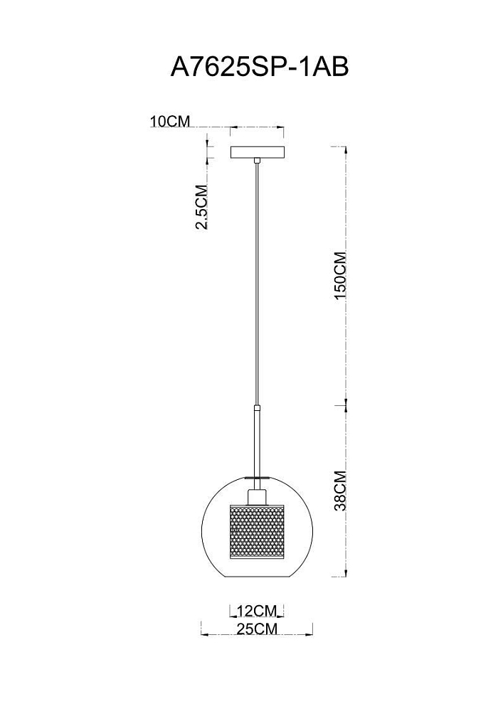 Подвесной светильник Arte Lamp Manchester A7625SP-1AB