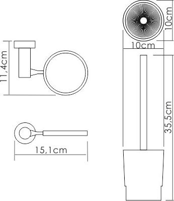 Ёршик WasserKRAFT K-28227 белый/хром