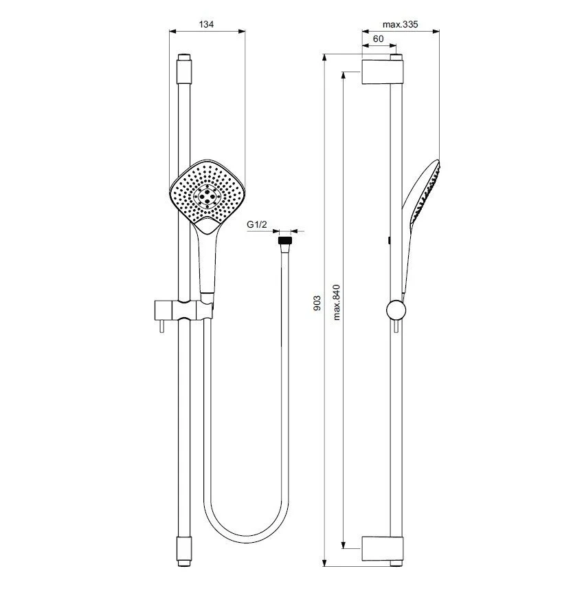 Душевой гарнитур Ideal Standard Idealrain B1764AA хром