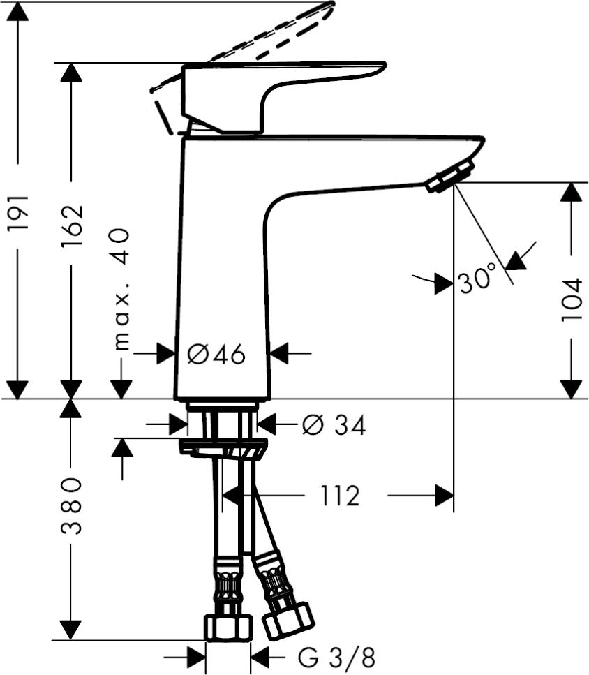 Смеситель для раковины Hansgrohe Talis E 71712000, хром