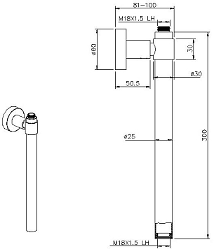 Душ гигиенический Cersanit Flavis A64104 хром