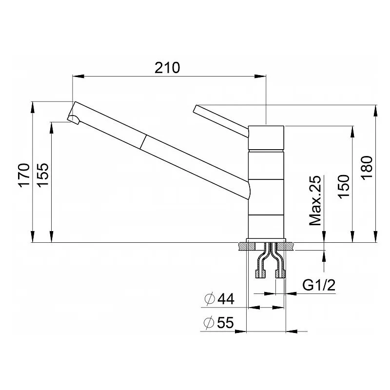 Кухонная мойка Granula KS-4501U 4501U+0010, Черный черный