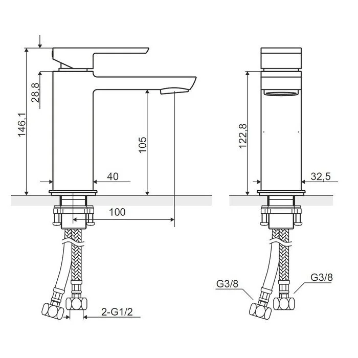 Смеситель для раковины Excellent Pride AREX.4001WH хром, белый