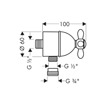 Шланговое подсоединение Hansgrohe Carlton 17883000 хром