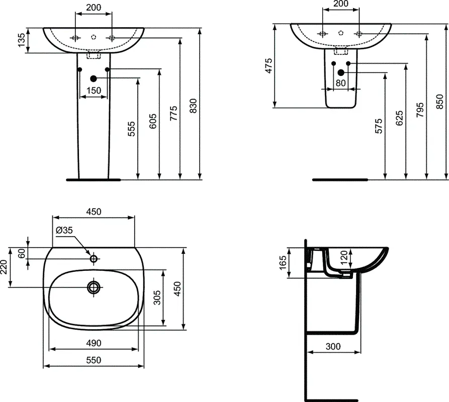 Раковина Ideal Standard Tesi T352301 белый