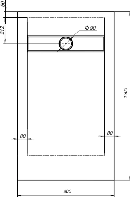 Поддон для душа STWORKI Эстерсунд 160x80 265002 белый камень