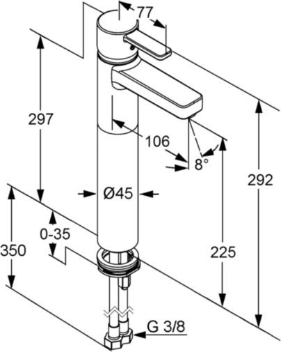 Смеситель для раковины Kludi Zenta 382560575, хром