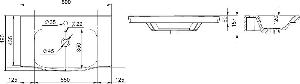 Раковина AM.PM Like 80 M80WCC0802WG, белый глянец