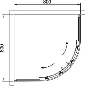 Душевой уголок Black&White Stellar Wind S101 800х800