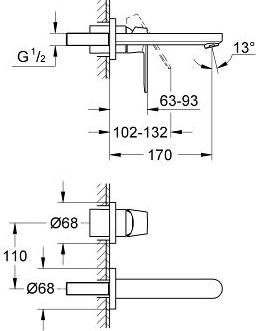 Смеситель для раковины Grohe Eurosmart Cosmopolitan 19381000