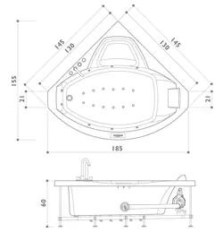 Акриловая ванна Jacuzzi Uma 9550-006A Dx белый