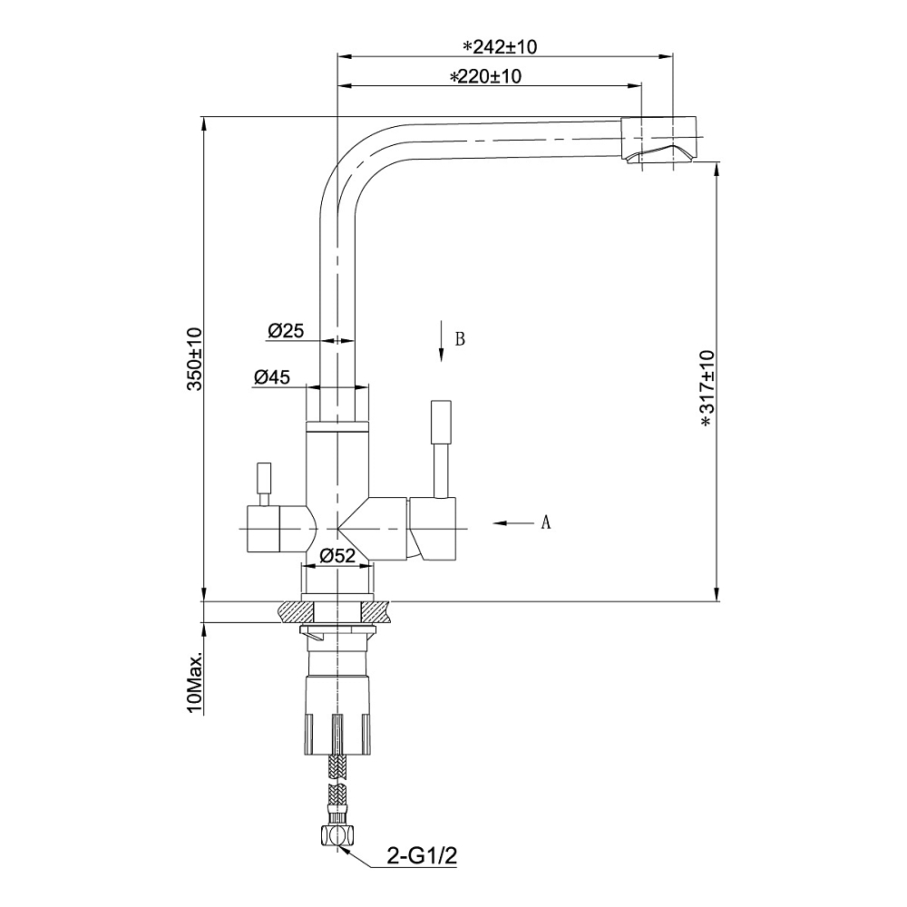 Смеситель для кухни Lemark Expert LM5061GMN графит