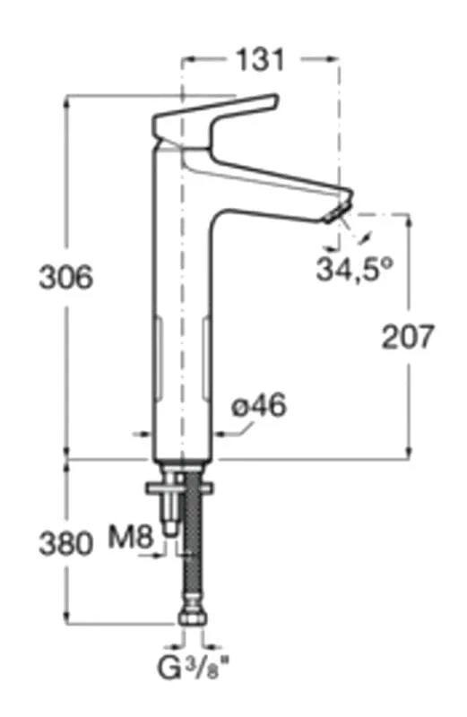 Смеситель для раковины Roca 7.5A37.3.BC0.M хром