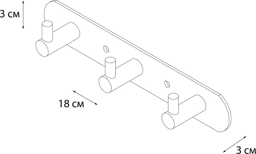 Планка Fixsen Hotel FX-31005-3 полированная сталь 3 крючка