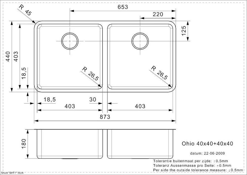 Кухонная мойка Reginox Ohio 40222 хром