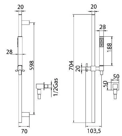 Душевой гарнитур Bandini Seta 747820PN00 серый