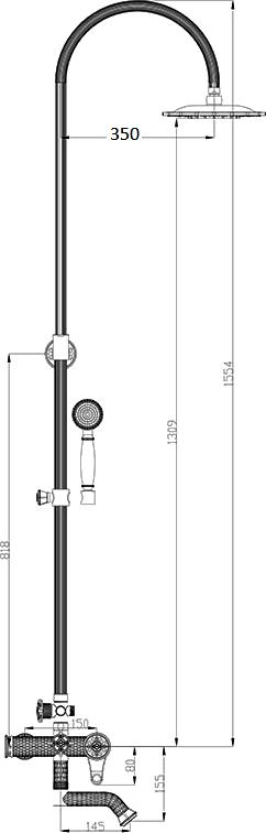 Душевая стойка Zorg Antic A 402DS-BR