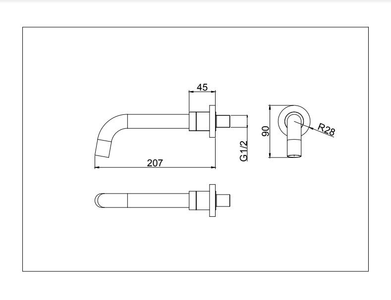 Излив D&K DC1004896 хром