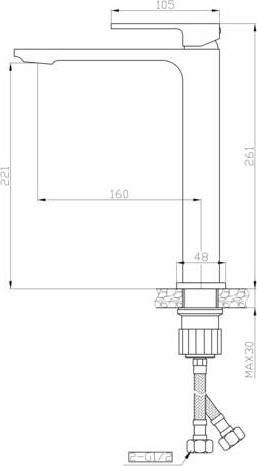 Смеситель для раковины Orange Lutz M04-121b, чёрный