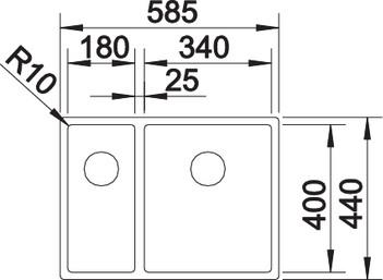 Кухонная мойка Blanco Claron 340/180-U 521610 чаша справа