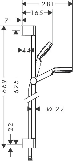 Душевой комплект Hansgrohe, хром, 71400000/71070000/26533400