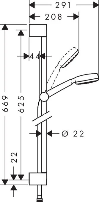 Душевой гарнитур Hansgrohe Crometta 100 26655400 хром, белый