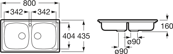 Кухонная мойка 80 см Roca J 870220801