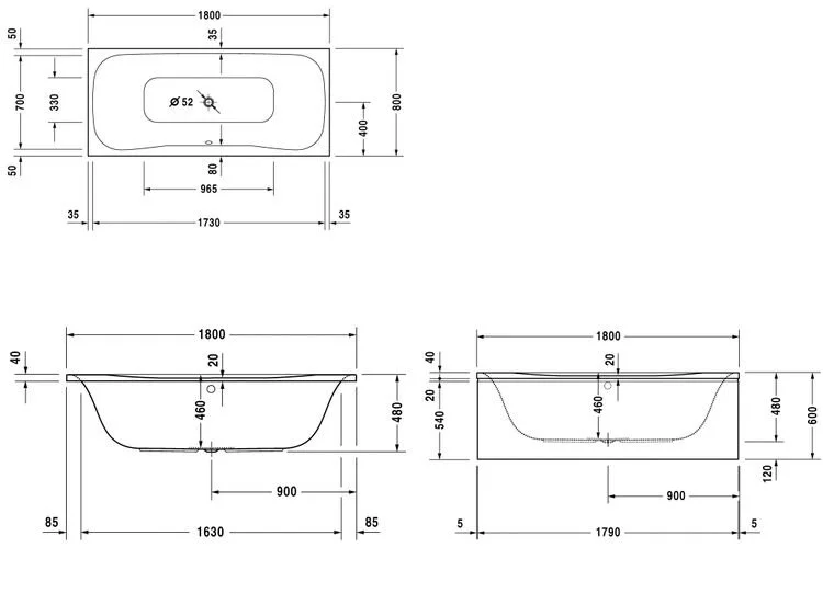 Акриловая ванна Duravit PuraVida 180х80 7001820000000 белый