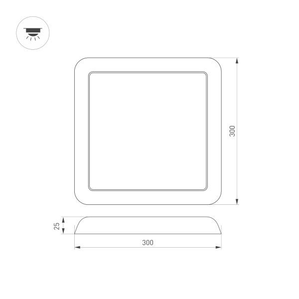 Встраиваемый светодиодный светильник Arlight CL-Fiokk-S300x300-25W Day4000-Mix 034472