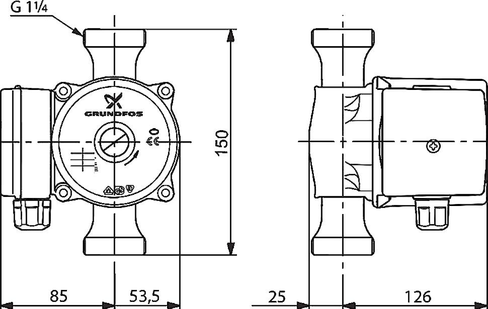 Циркуляционный насос Grundfos UP 20-45 N 150