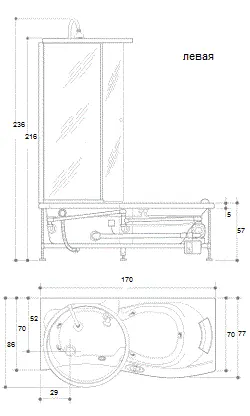 Акриловая ванна Jacuzzi Twin 9447-729A Sx/Dx белый