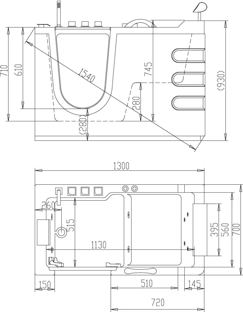 Акриловая ванна Abber AB9000 B L белый