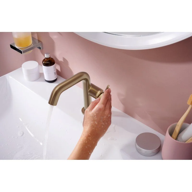 Смеситель для раковины Hansgrohe Tecturis S 73320140 бронза