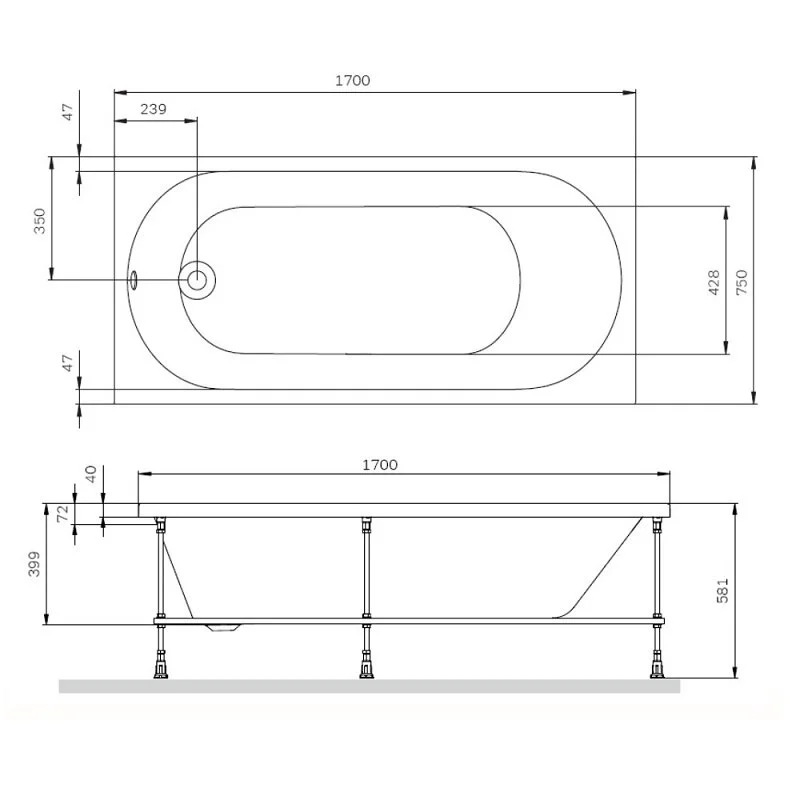 Акриловая ванна AM.PM X-Joy W94A-170-075W-A1 белый