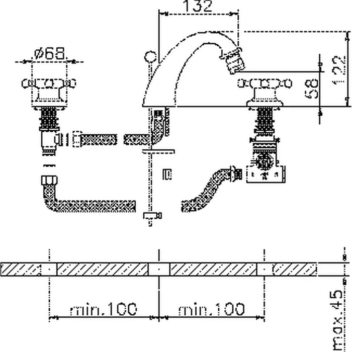 Смеситель для биде Huber Victorian VTT7301021 хром