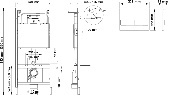 Система инсталляции для унитаза Berges Wasserhaus Novum L5 с кнопкой смыва Soft Touch