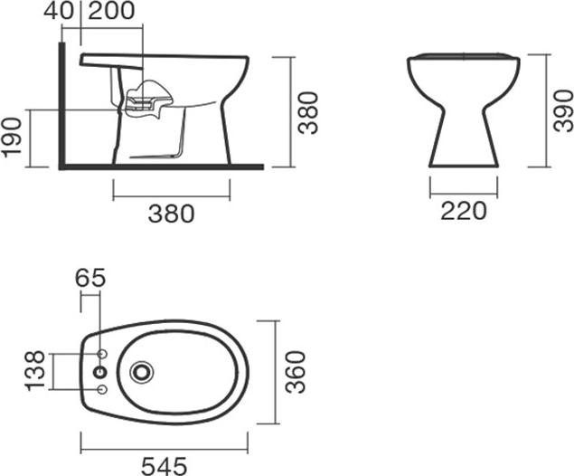 Напольное биде Sanitana Munique S10072634900000 белый