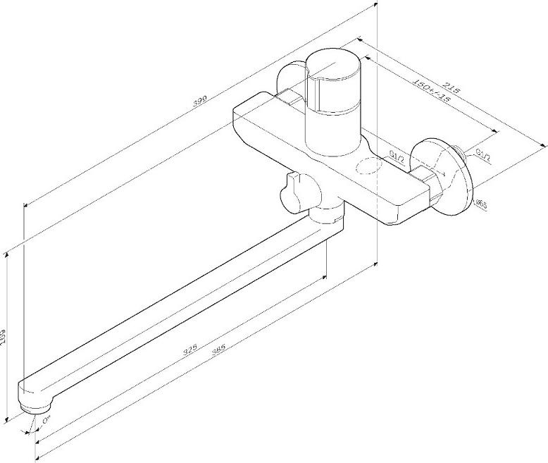 Смеситель для ванны с душем AM.PM X-Joy F85A90500, хром