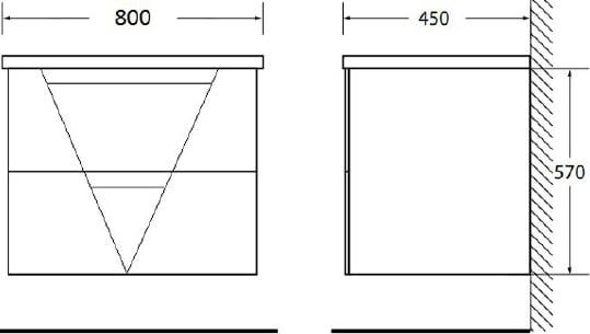 Тумба для комплекта BelBagno VITTORIA-800-2C-SO-BL bianco lucido