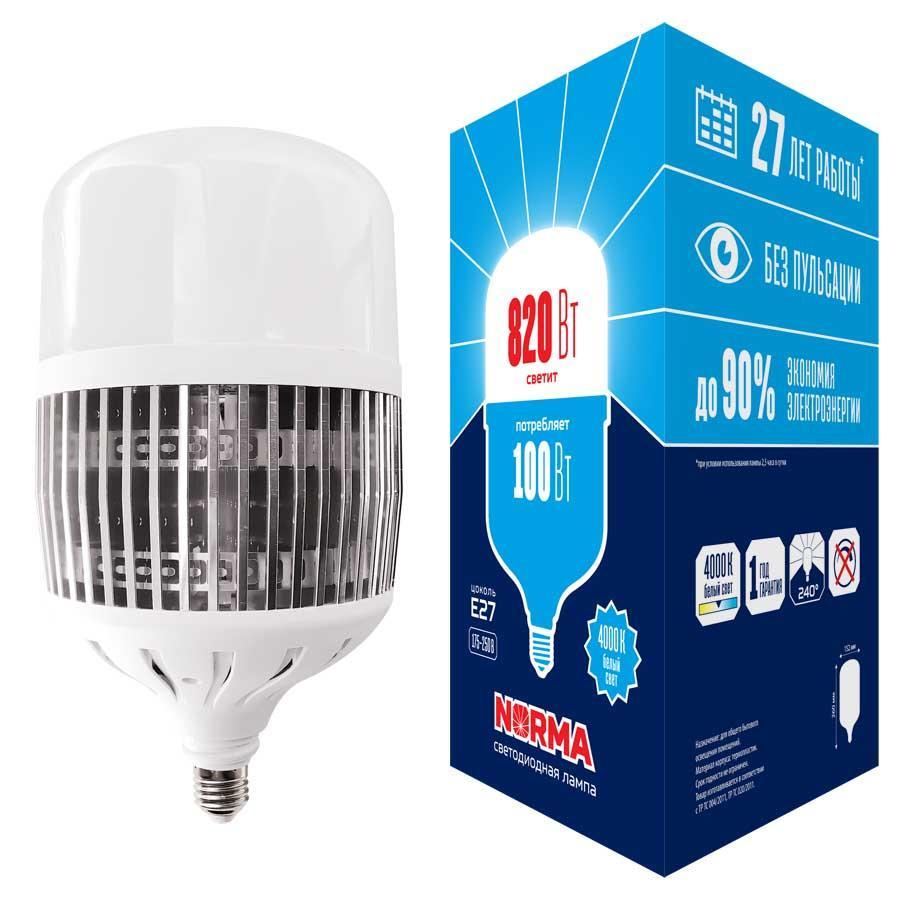 

Лампа LED сверхмощная Volpe E27 100W 4000K матовая LED-M80-100W/4000K/E27/FR/NR UL-00006797, Norma LED-M80