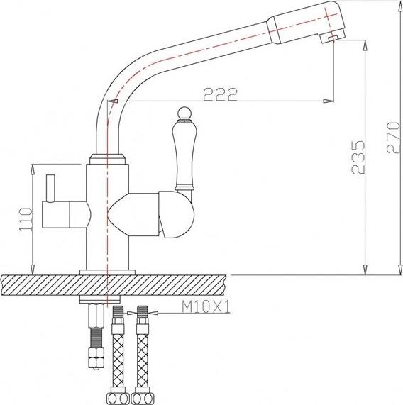 Смеситель для кухни Zorg Sanitary ZR 319 YF-33 BR, бронза