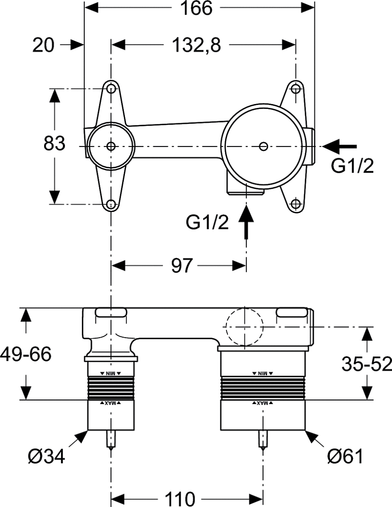 Скрытая часть Ideal Standard BUILT-IN A5948NU