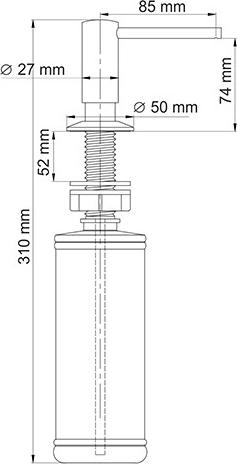 Дозатор для жидкого мыла WasserKRAFT K-1499, матовый хром